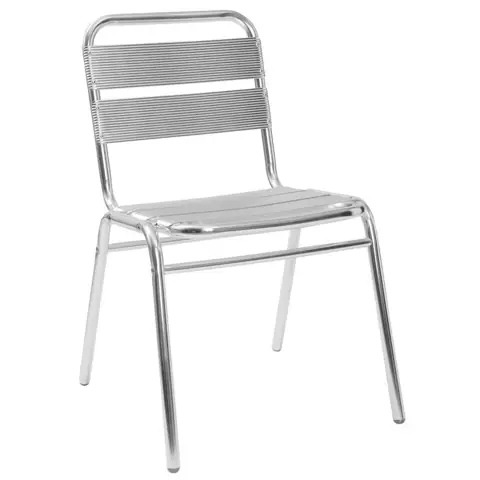 Chaise de bistrot d'extérieur Limona sans accoudoirs, aluminium, empilable