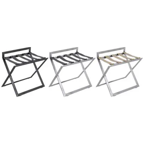 Porte-bagages en inox avec sangles en cuir marron Bagagio