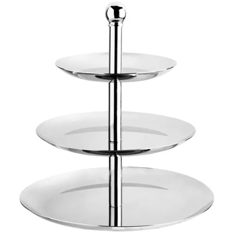 Étagère de présentation Anie ronde, 3 niveaux, inox