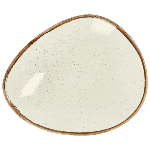 Assiette plate Sidina, porcelaine, forme organique